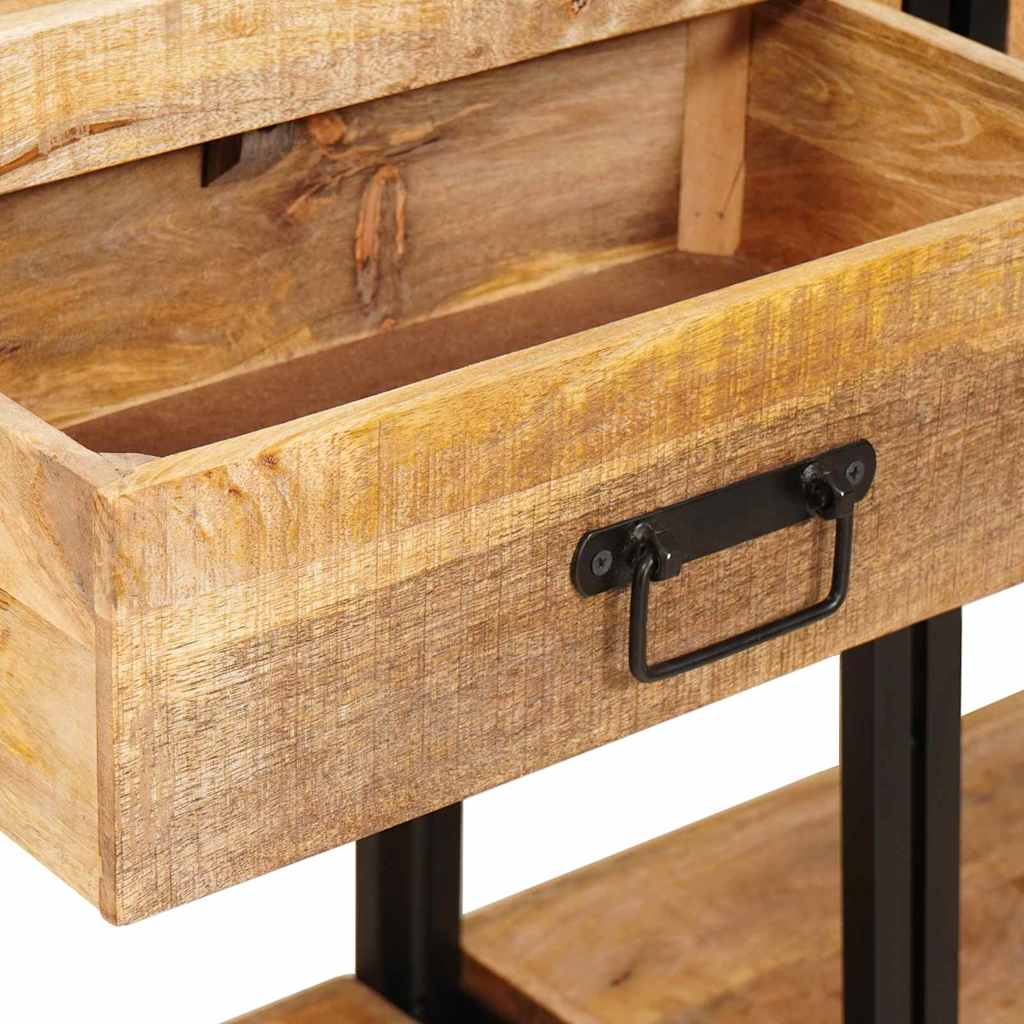 Konsolbord 2 pcs Brun 200 x 33 x 75 cm Massivt ru mangotræ