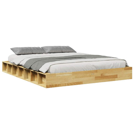 Sengeramme uden madras 160x200 cm Massivtræ Eg