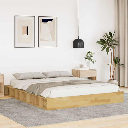 Sengeramme uden madras 160x200 cm Massivtræ Eg