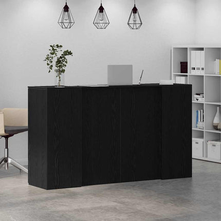 receptionsdisk sort egetræ 180x50x103,5 cm konstrueret træ