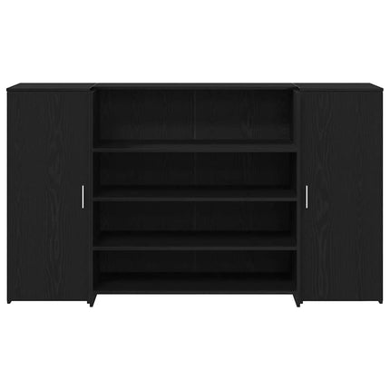 receptionsdisk sort egetræ 180x50x103,5 cm konstrueret træ