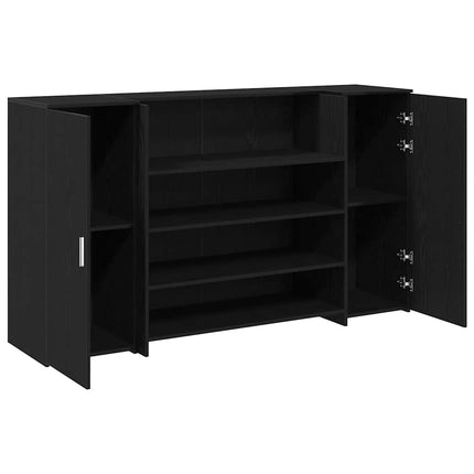 receptionsdisk sort egetræ 180x50x103,5 cm konstrueret træ