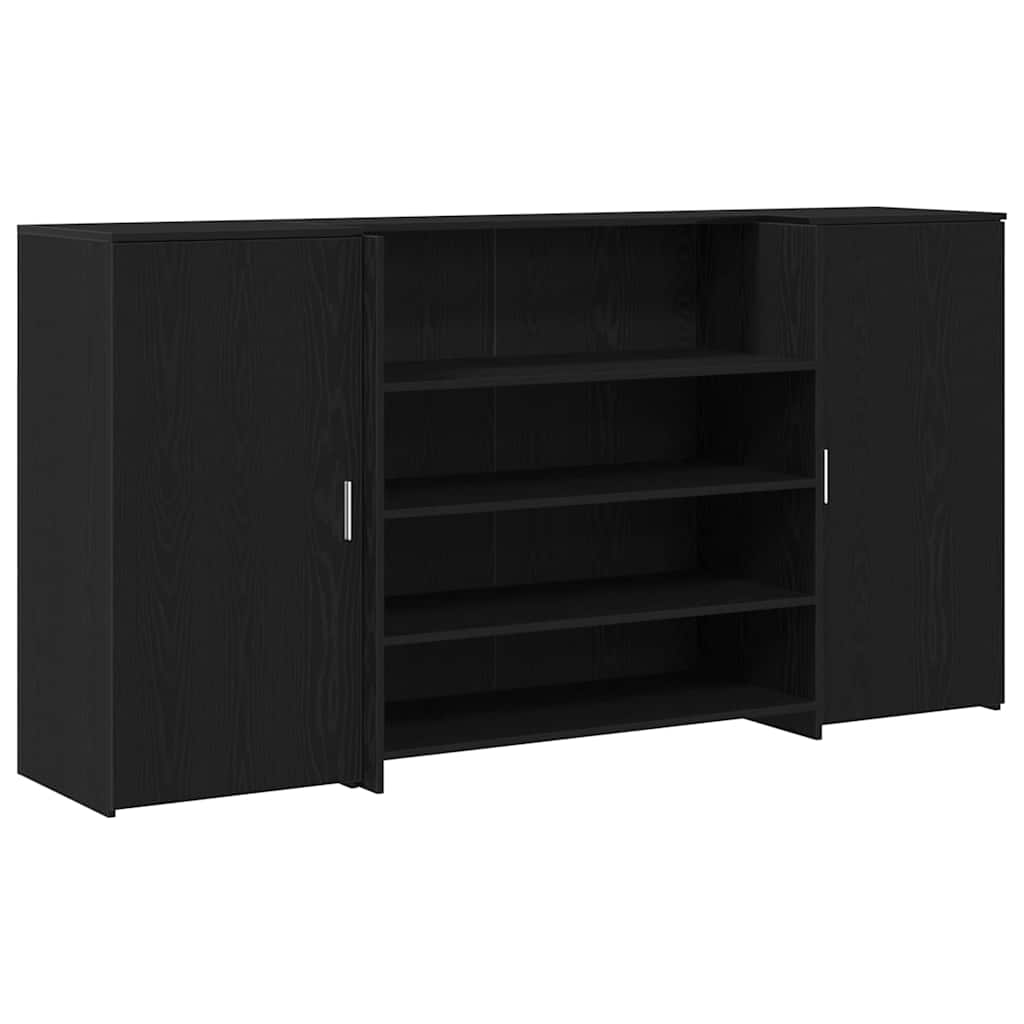 receptionsdisk sort egetræ 200x50x103,5 cm konstrueret træ