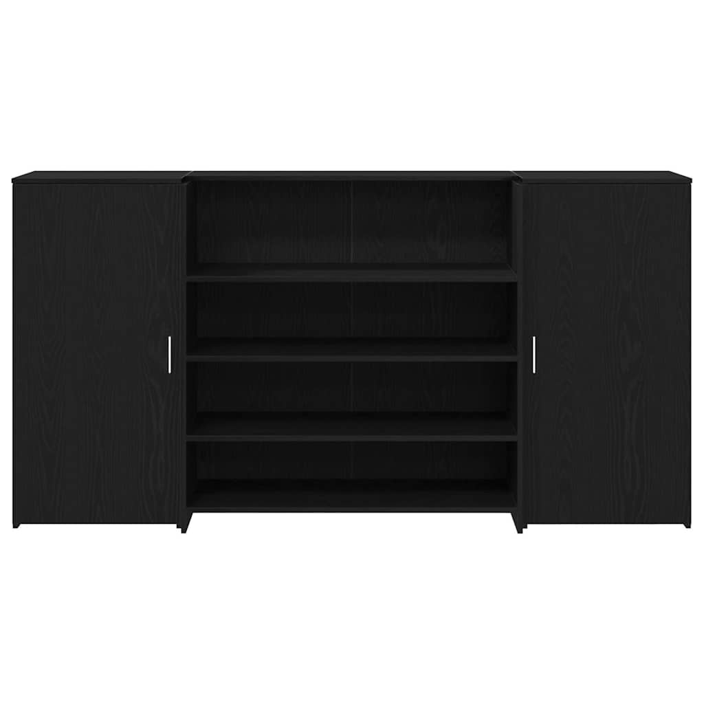 receptionsdisk sort egetræ 200x50x103,5 cm konstrueret træ