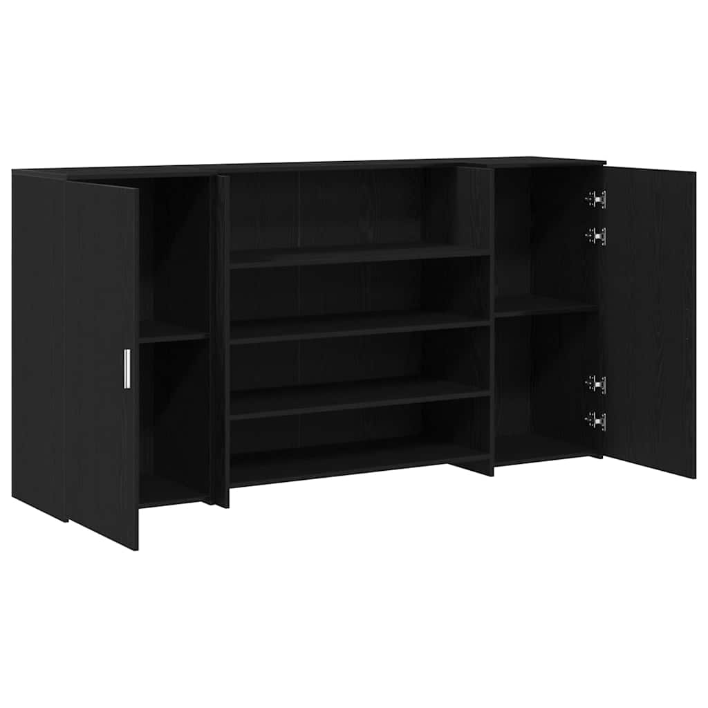 receptionsdisk sort egetræ 200x50x103,5 cm konstrueret træ