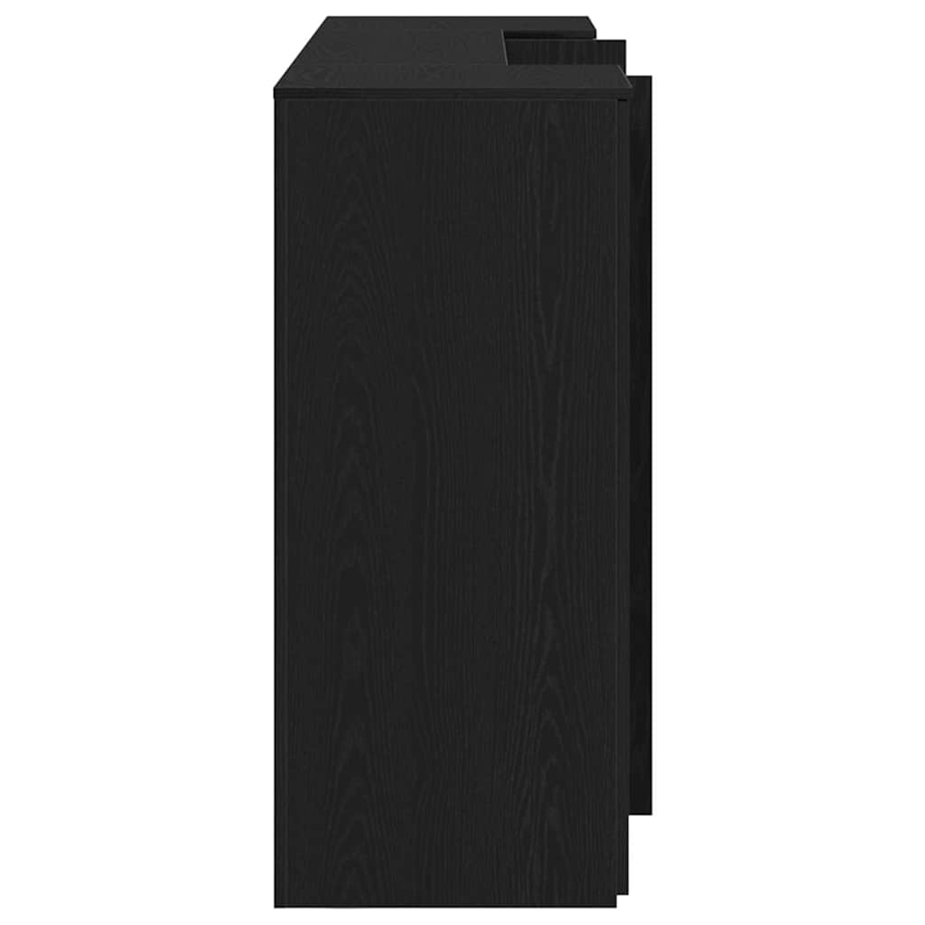 receptionsdisk sort egetræ 200x50x103,5 cm konstrueret træ