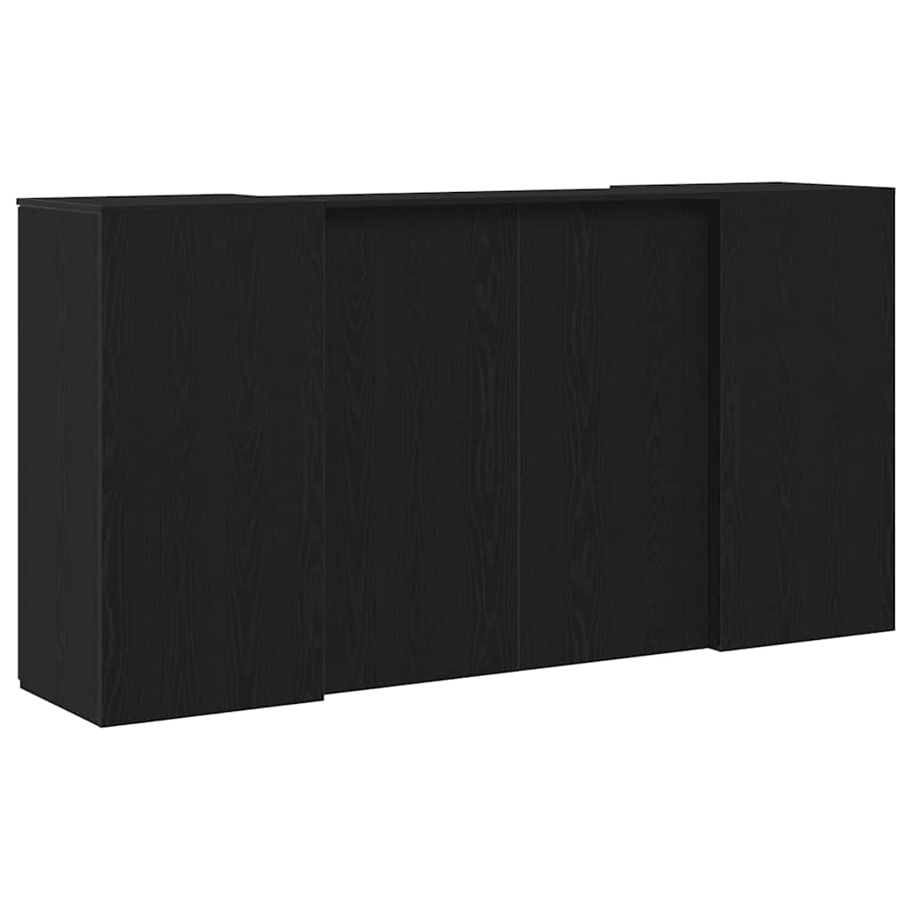 receptionsdisk sort egetræ 200x50x103,5 cm konstrueret træ