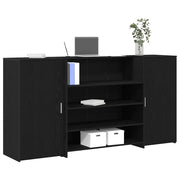 receptionsdisk sort egetræ 200x50x103,5 cm konstrueret træ