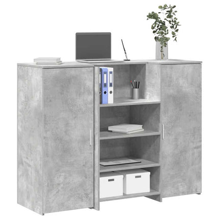 receptionsskranke 135x50x103,5 cm konstrueret træ beton grå