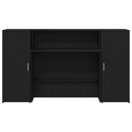 receptionsdisk sort egetræ 180x50x103,5 cm konstrueret træ