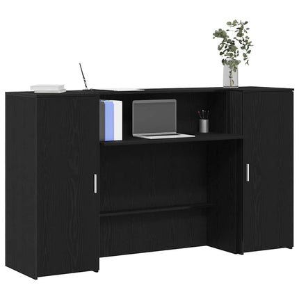 receptionsdisk sort egetræ 180x50x103,5 cm konstrueret træ