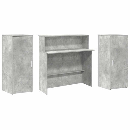 receptionsskranke 180x50x103,5 cm konstrueret træ beton grå