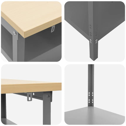 Arbejdsbord med hylde Grå og beige 100 x 55 x 85 cm Stål