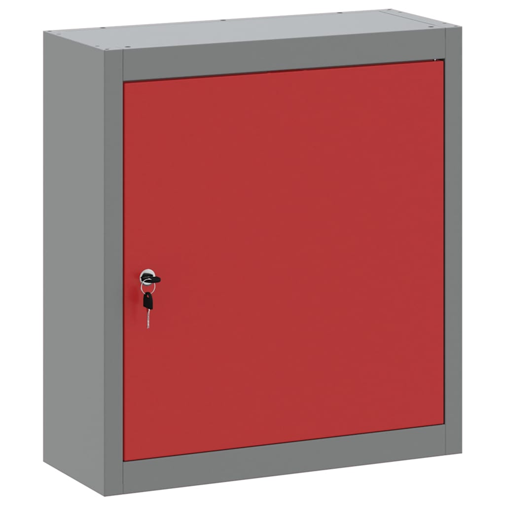 Værktøjsskab Rød og Grå 50 x 20 x 55 cm Ingeniørtræ og stål