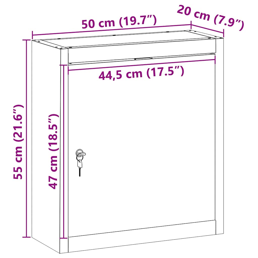 Værktøjsskab Rød og Grå 50 x 20 x 55 cm Ingeniørtræ og stål