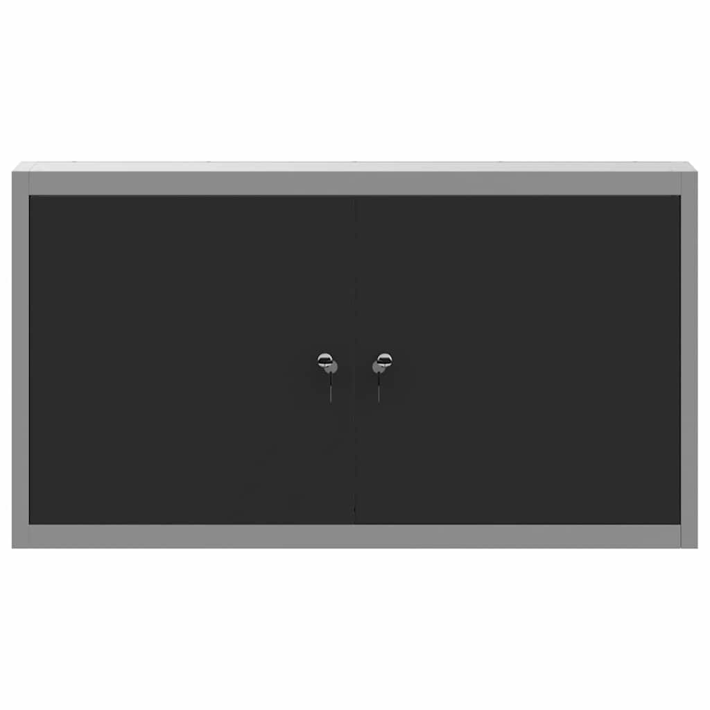 Værktøjsskab Sort og grå 100 x 20 x 55 cm Ingeniørtræ og stål