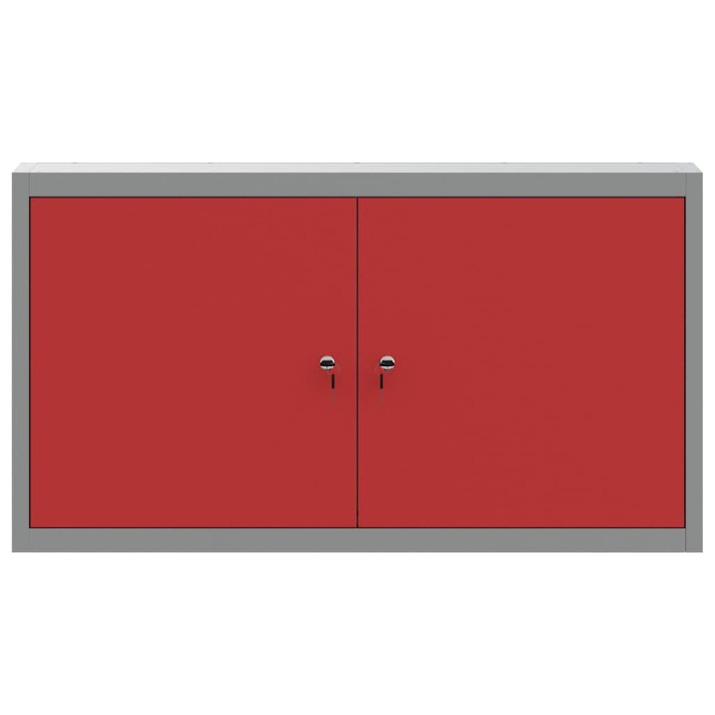 Værktøjsskab Rød og Grå 100 x 20 x 55 cm Ingeniørtræ og stål