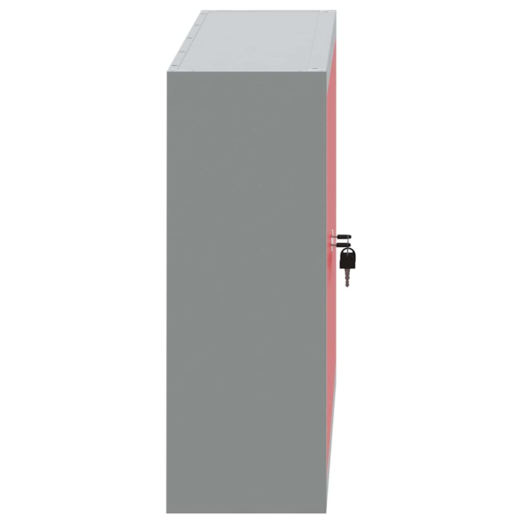Værktøjsskab Rød og Grå 100 x 20 x 55 cm Ingeniørtræ og stål