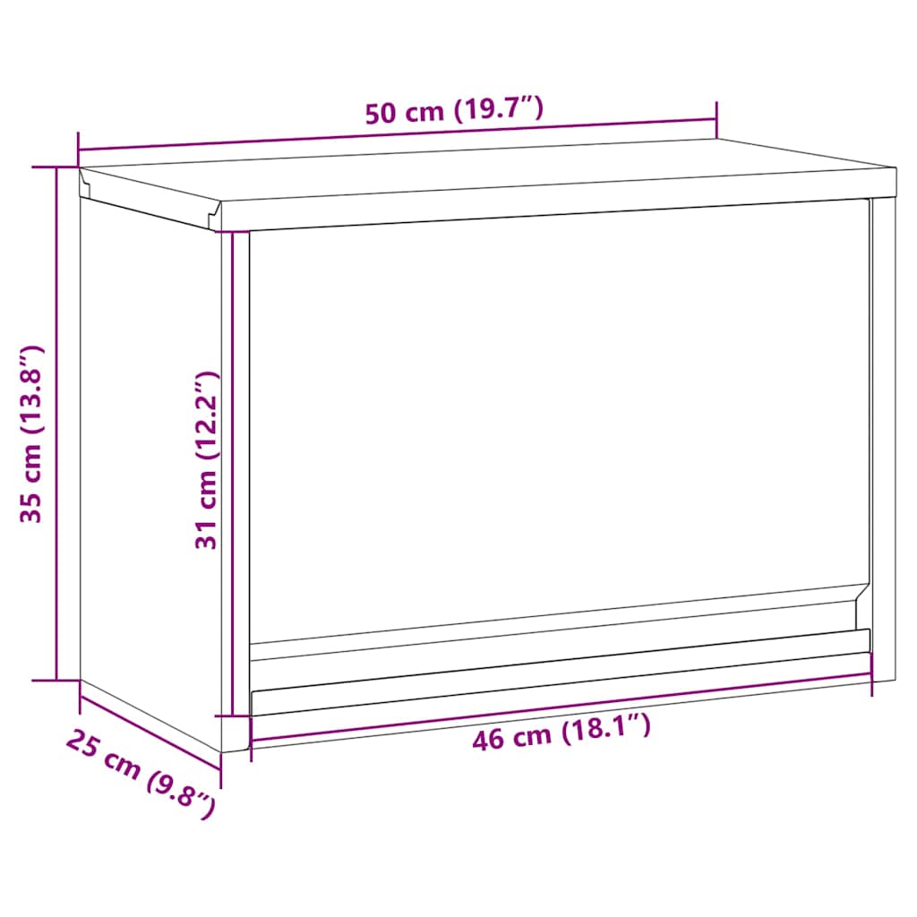 Værktøjsskab Rød og Grå 50 x 25 x 35 cm Ingeniørtræ og stål