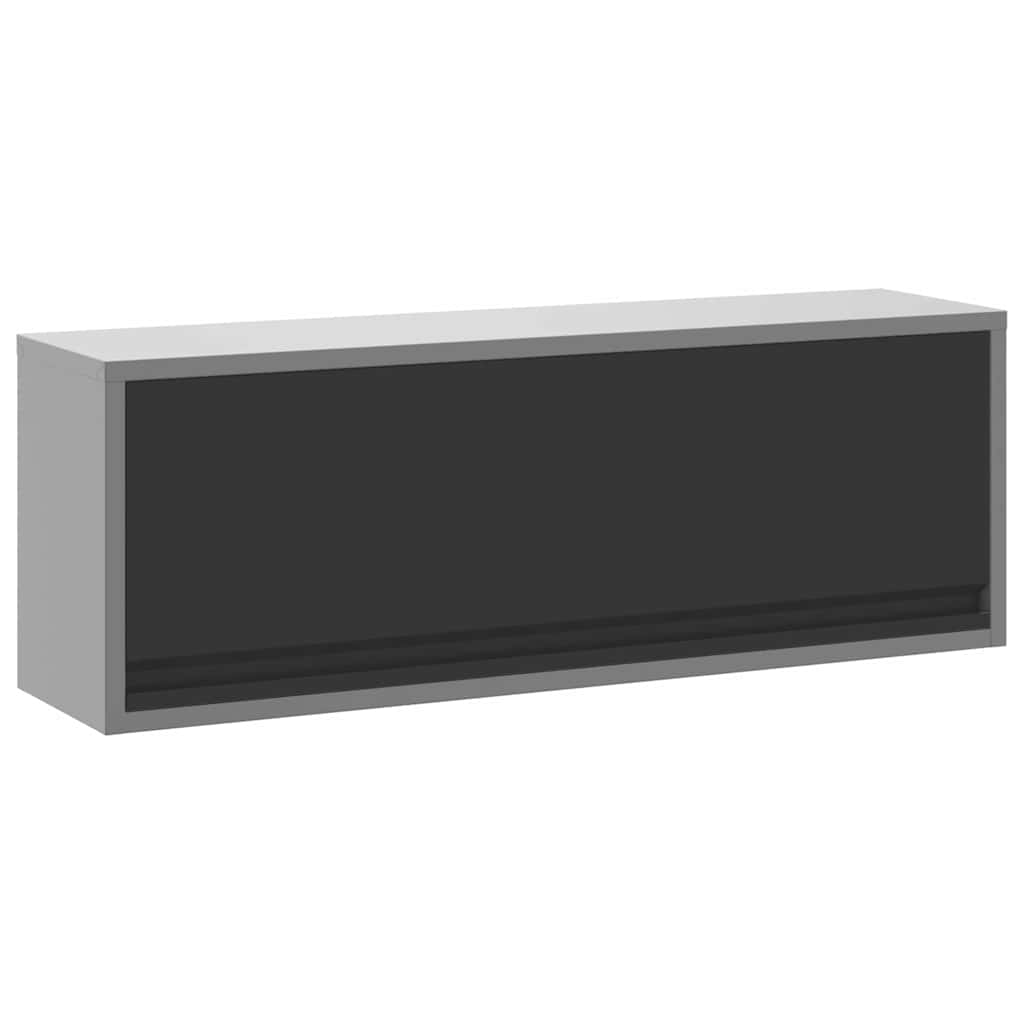 Værktøjsskab Sort og grå 100 x 25 x 35 cm Ingeniørtræ og stål