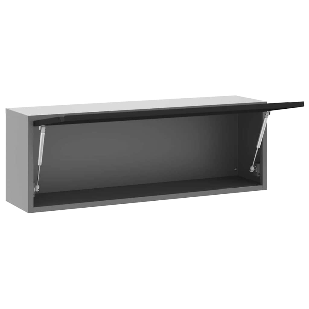 Værktøjsskab Sort og grå 100 x 25 x 35 cm Ingeniørtræ og stål