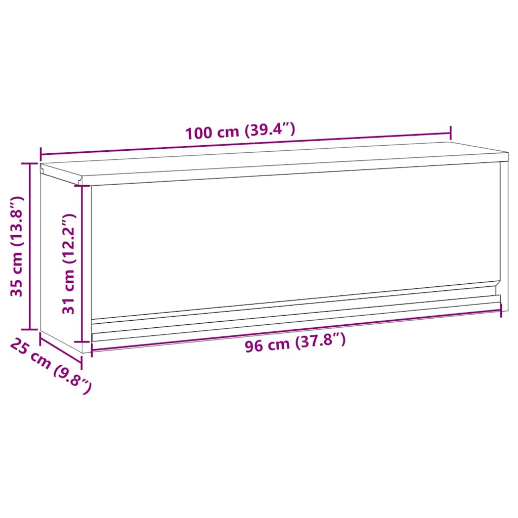 Værktøjsskab Sort og grå 100 x 25 x 35 cm Ingeniørtræ og stål