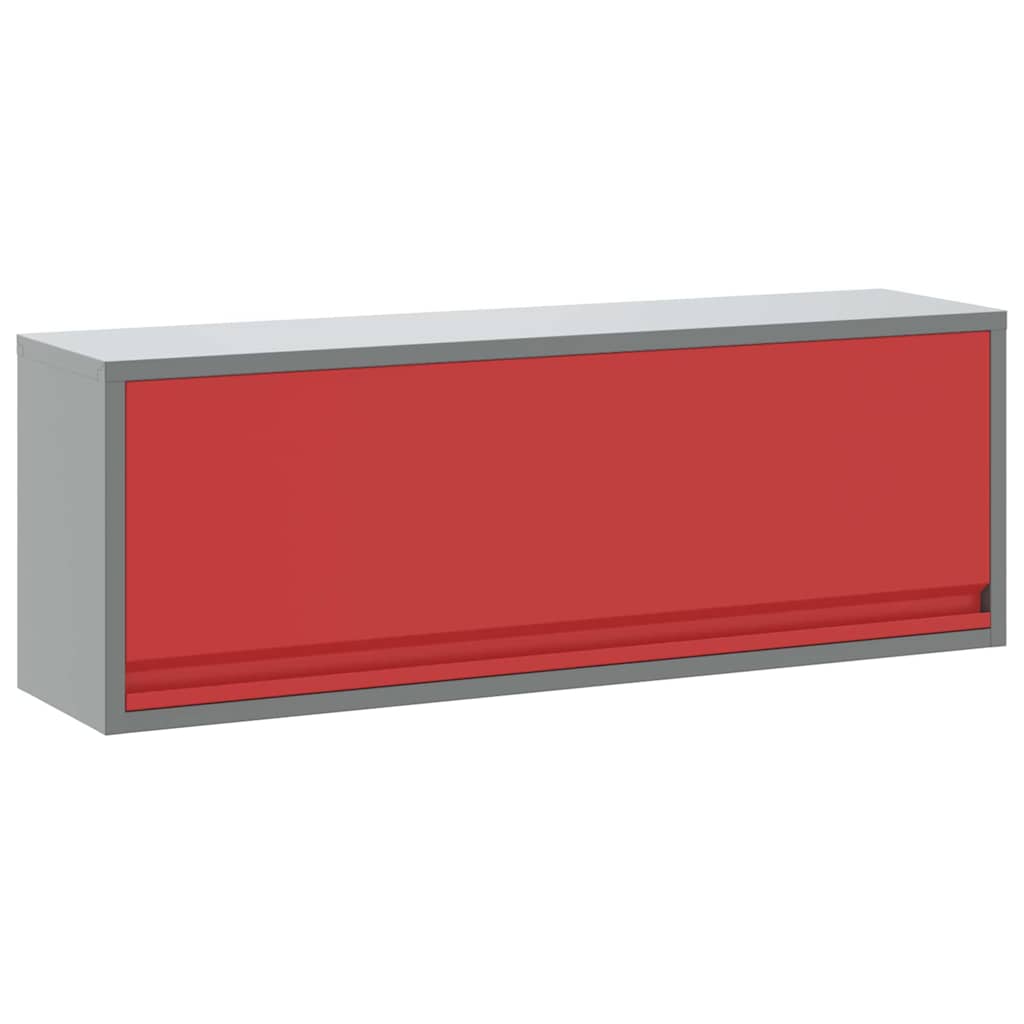 Værktøjsskab Rød og Grå 100 x 25 x 35 cm Ingeniørtræ og stål