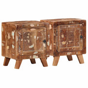 sengeborde 2 stk. 40x32x46 cm massivt genbrugstræ