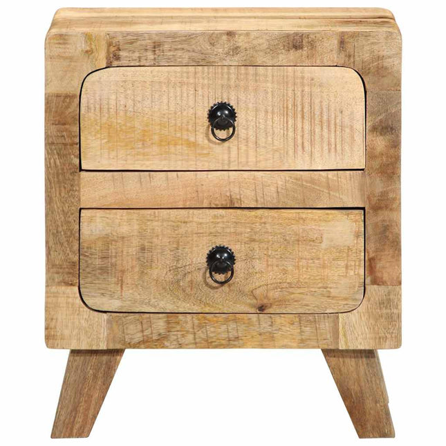 sengeborde 2 stk. 40x32x46 cm massivt ru mangotræ