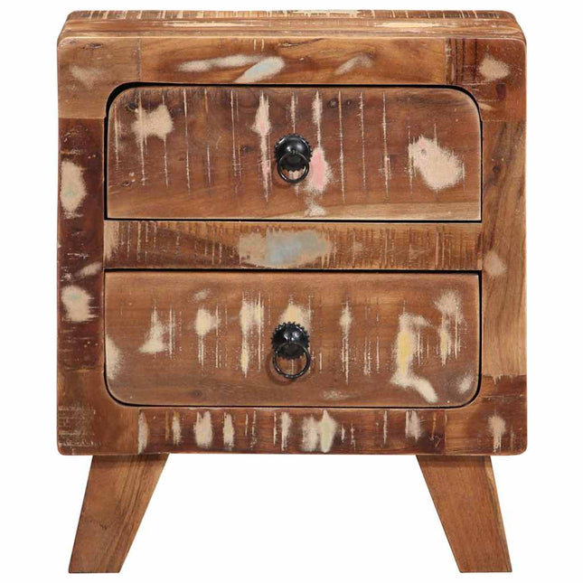 sengeborde 2 stk. 40x32x46 cm massivt genbrugstræ