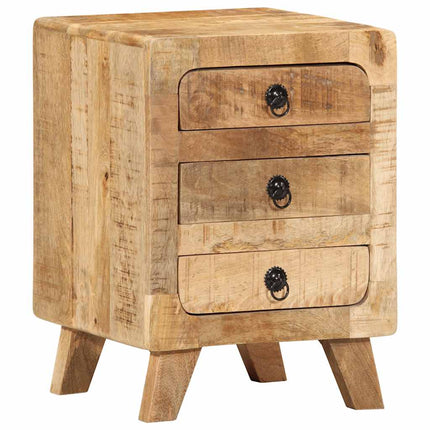 sengeborde 2 stk. 37x32x50 cm massivt ru mangotræ