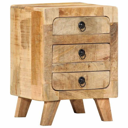 sengeborde 2 stk. 37x32x50 cm massivt ru mangotræ