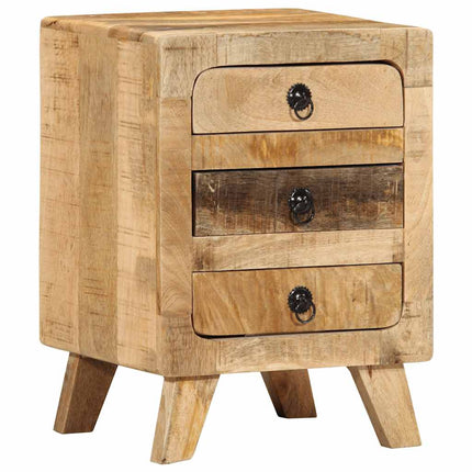 sengeborde 2 stk. 37x32x50 cm massivt ru mangotræ