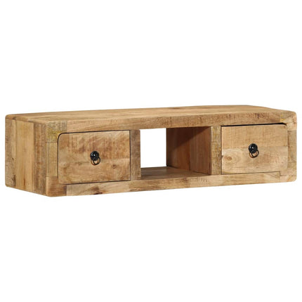 væghængt tv-skab 100x32x25 cm massivt ru mangotræ