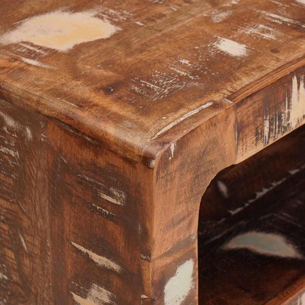 Endebord med hylde Brun 40 x 32 x 46 cm Solid genbrugs træ