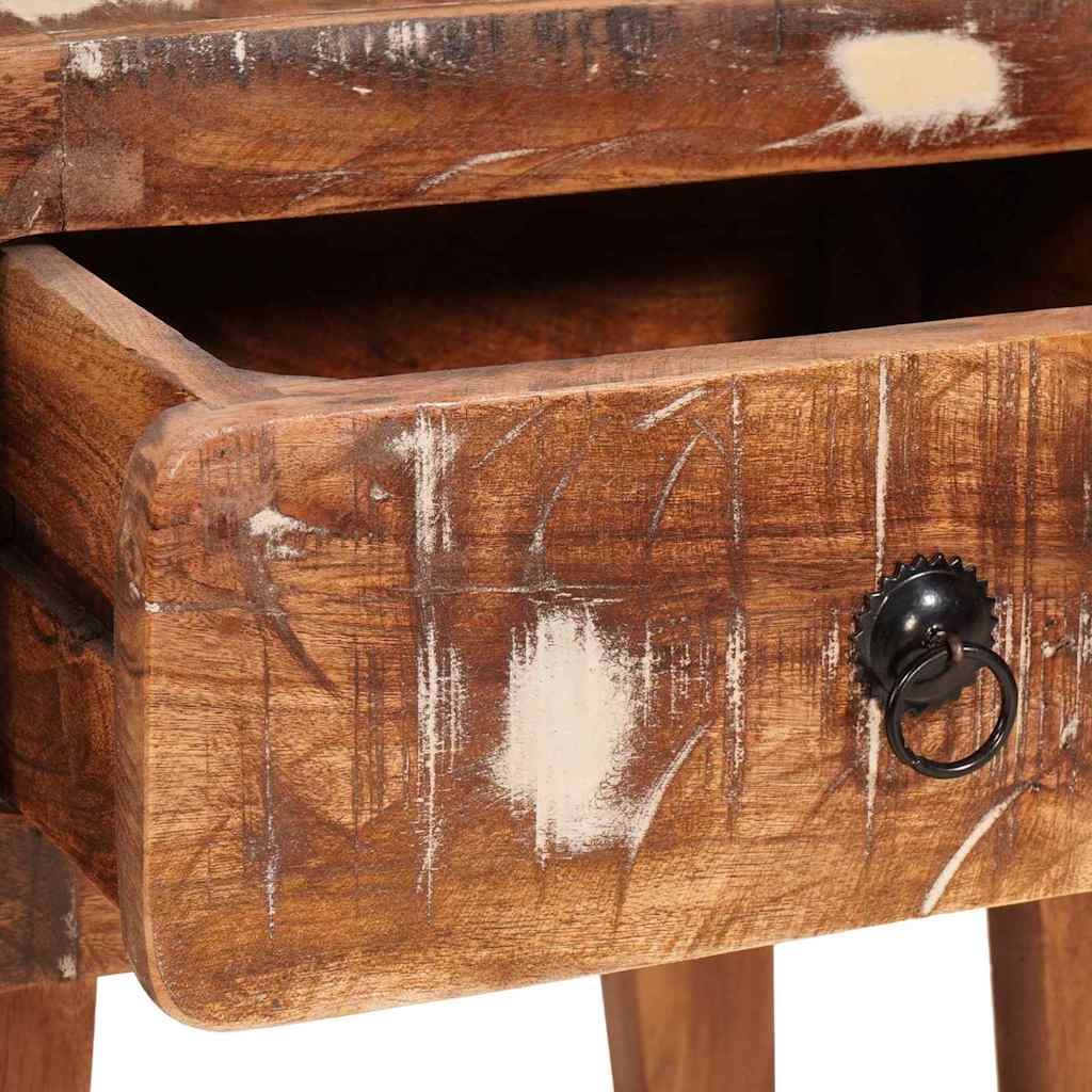 Endebord med skuffe Brun 40 x 32 x 46 cm Solid genbrugs træ