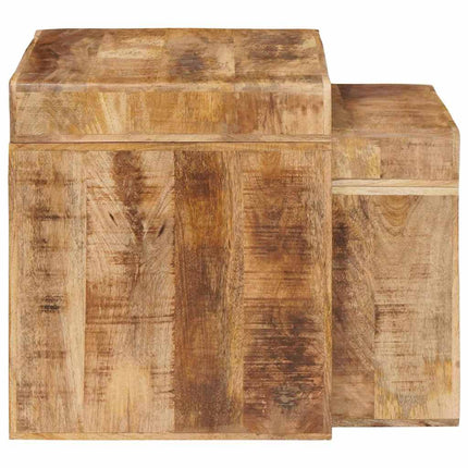 Indskudsborde 2 stk. Brun 46 x 40 x 46 cm Massivt mangotræ