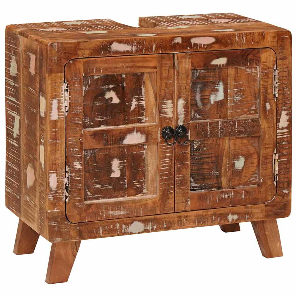 Badeværelsesskab med dør Massivt genbrugstræ & Konstrueret træ