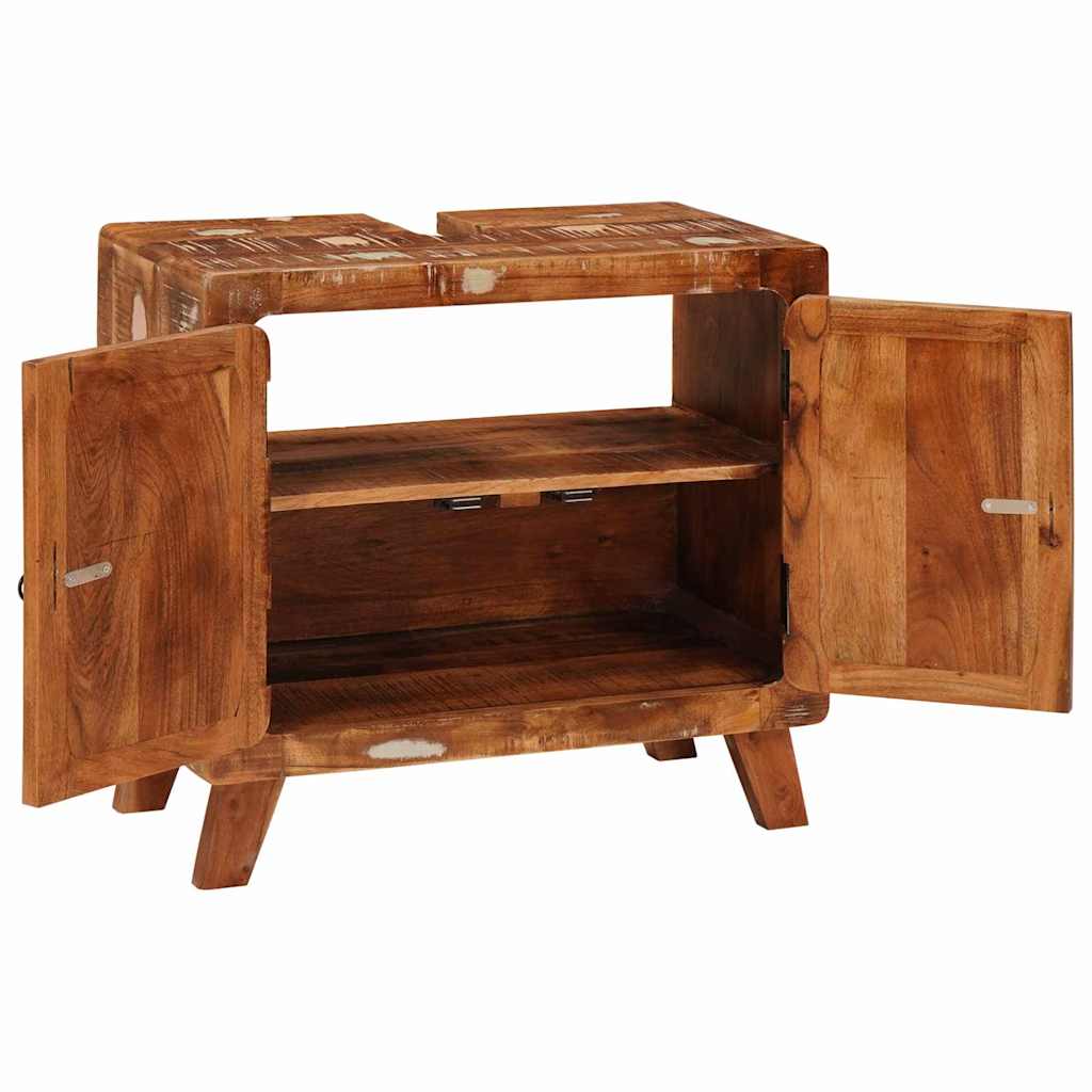 Badeværelsesskab med dør Massivt genbrugstræ & Konstrueret træ