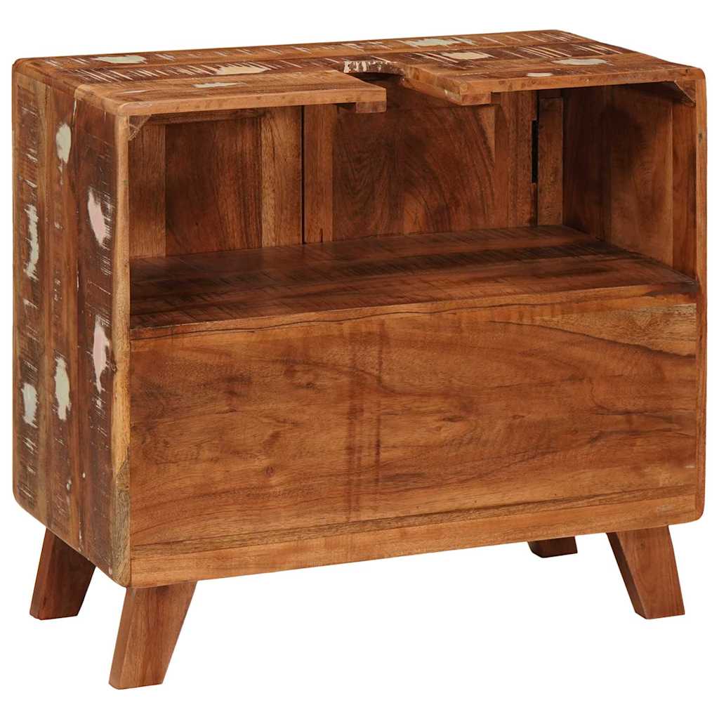 Badeværelsesskab med dør Massivt genbrugstræ & Konstrueret træ