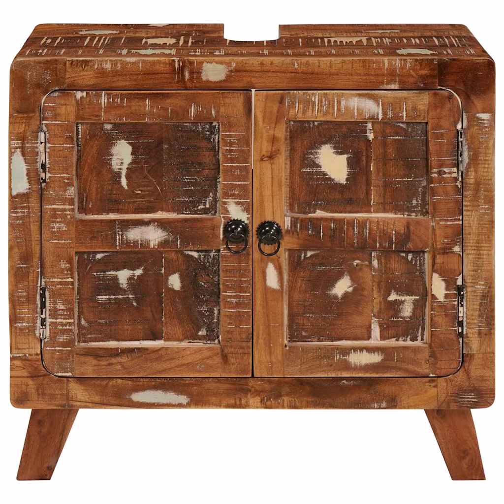 Badeværelsesskab med dør Massivt genbrugstræ & Konstrueret træ