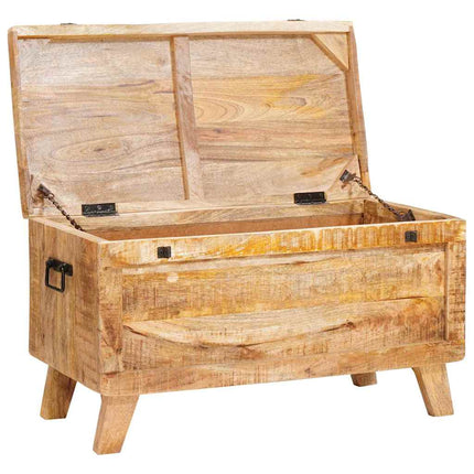 Opbevaringskasse med lås 70 x 35 x 40 cm Massivt mangotræ