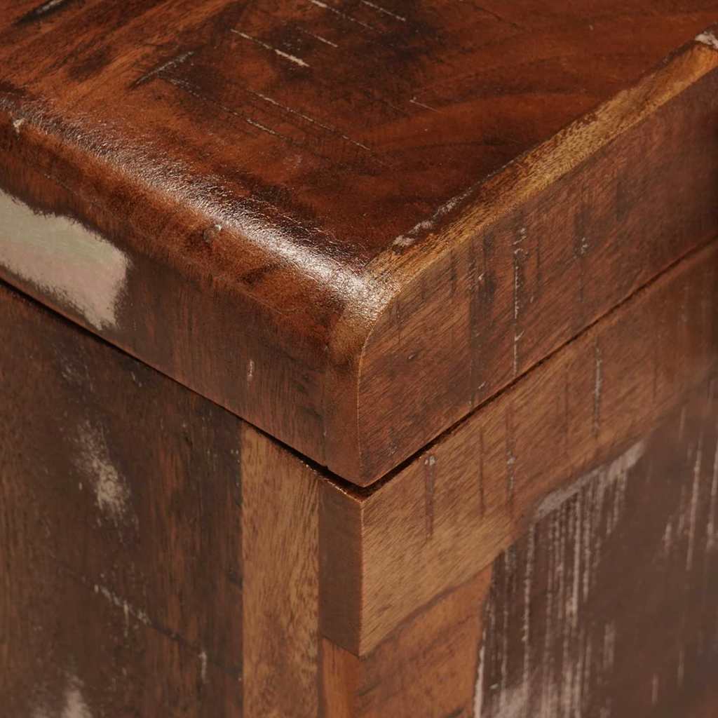 Opbevaringskasse med lås 70 x 35 x 40 cm Massivt genanvendt træ
