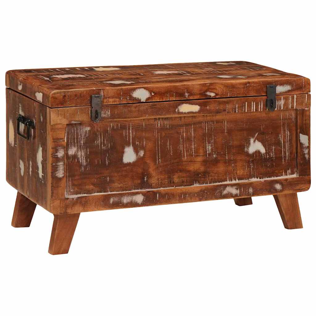 Opbevaringskasse med lås 70 x 35 x 40 cm Massivt genanvendt træ