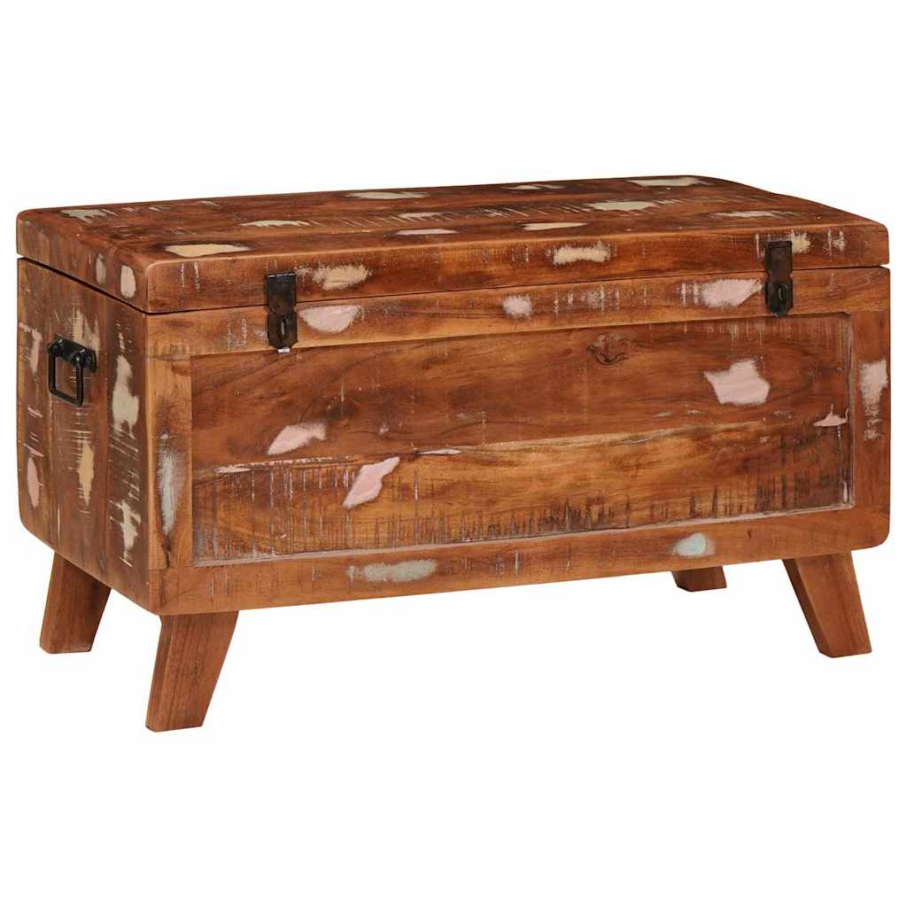 Opbevaringskasse med lås 70 x 35 x 40 cm Massivt genanvendt træ