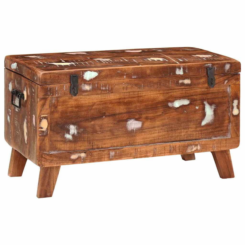 Opbevaringskasse med lås 70 x 35 x 40 cm Massivt genanvendt træ