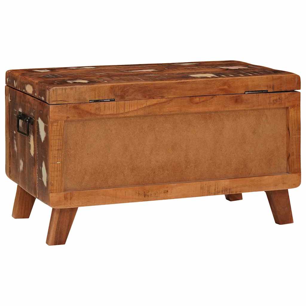 Opbevaringskasse med lås 70 x 35 x 40 cm Massivt genanvendt træ