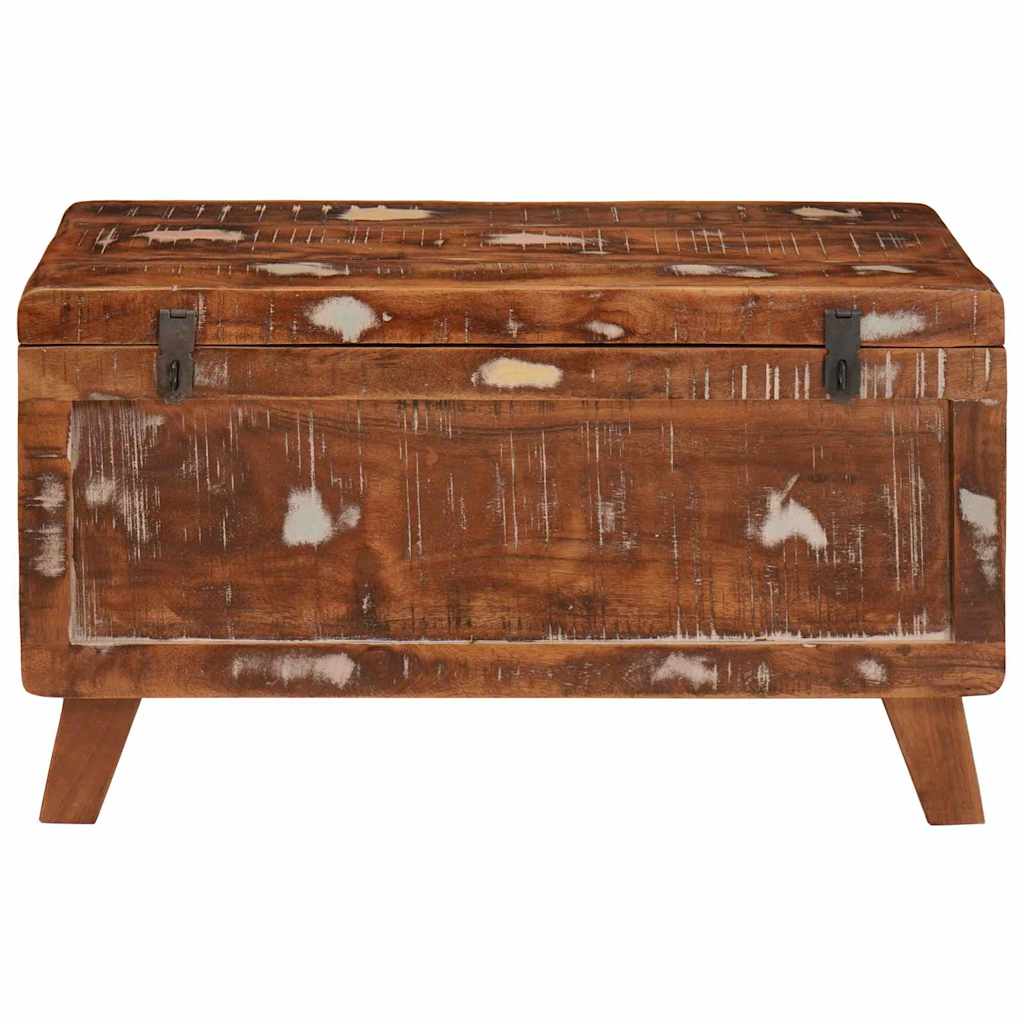Opbevaringskasse med lås 70 x 35 x 40 cm Massivt genanvendt træ