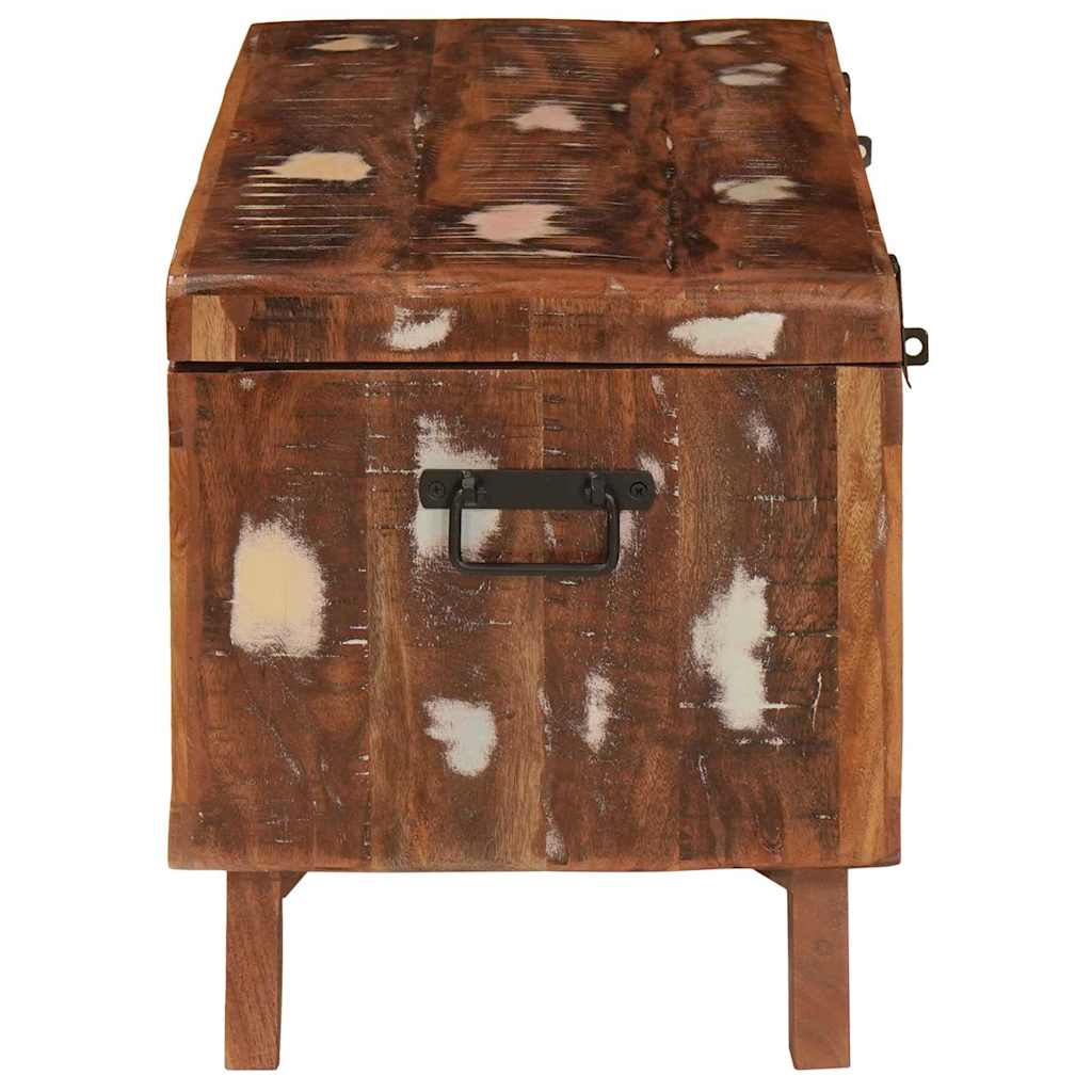 Opbevaringskasse med lås 70 x 35 x 40 cm Massivt genanvendt træ