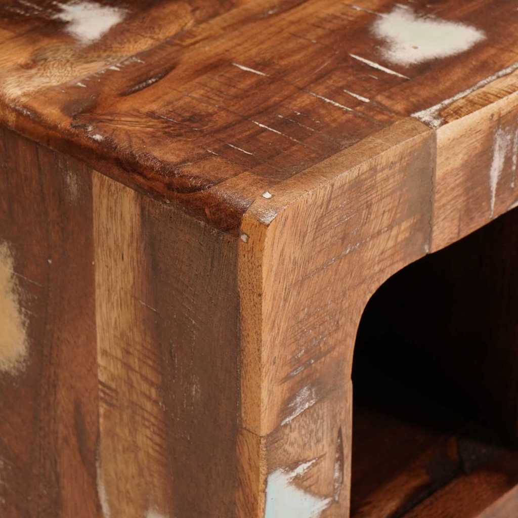 Vinfad Vægmonteret Brun 44 x 30 x 35 cm Solid genvundet træ